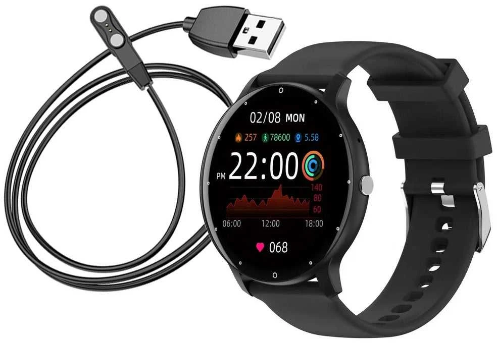 Išmanusis laikrodis moterims, vyrams, guminis dirželis, sportui, „Bluetooth“ skambučiams