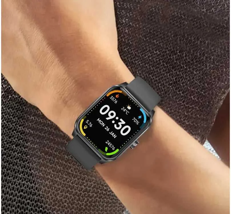 Išmanusis laikrodis moterims, vyrams, guminis dirželis, sportui, „Bluetooth“ skambučiams
