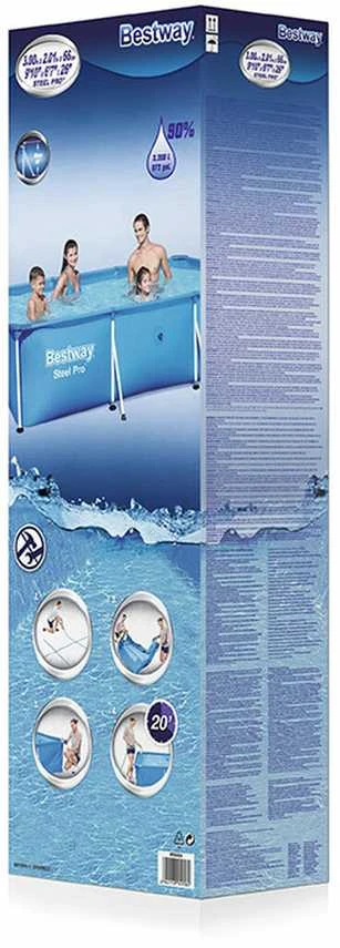 Bestway Stačiakampis karkasinis baseinas 300 x 201 x 66 cm