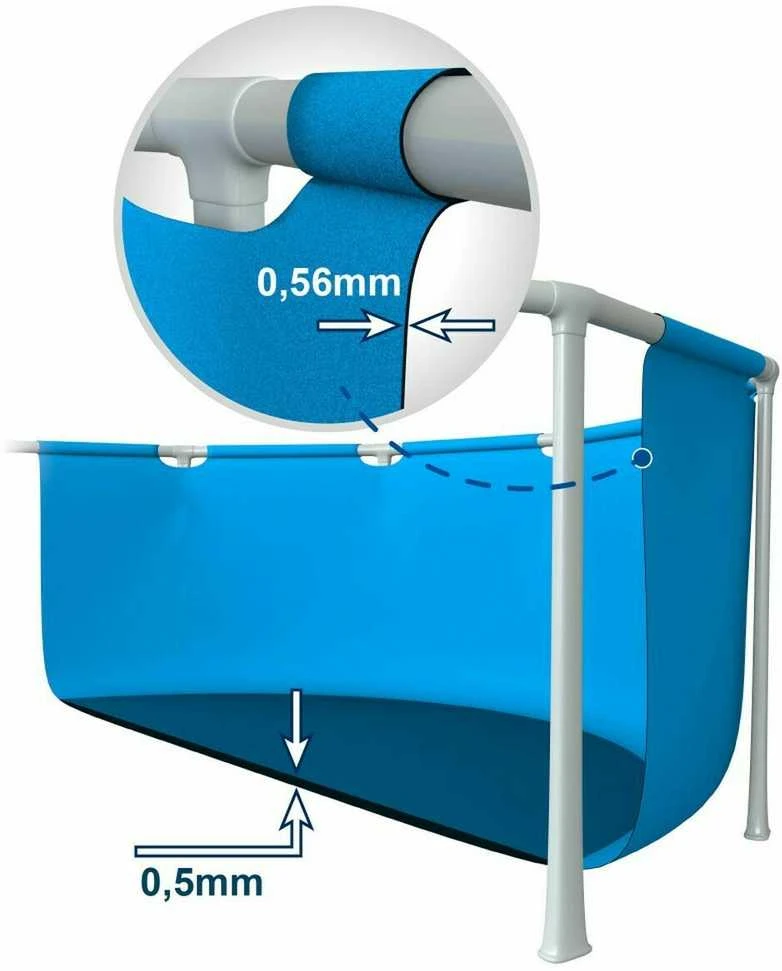 Didelis stačiakampio formos rėmo sodo baseinas 220 x 150 cm INTEX 28266