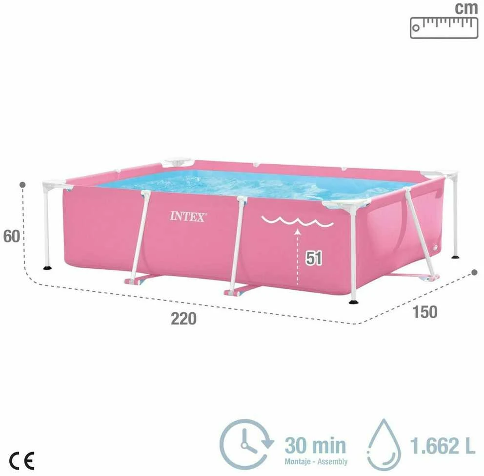 Didelis stačiakampio formos rėmo sodo baseinas 220 x 150 cm INTEX 28266