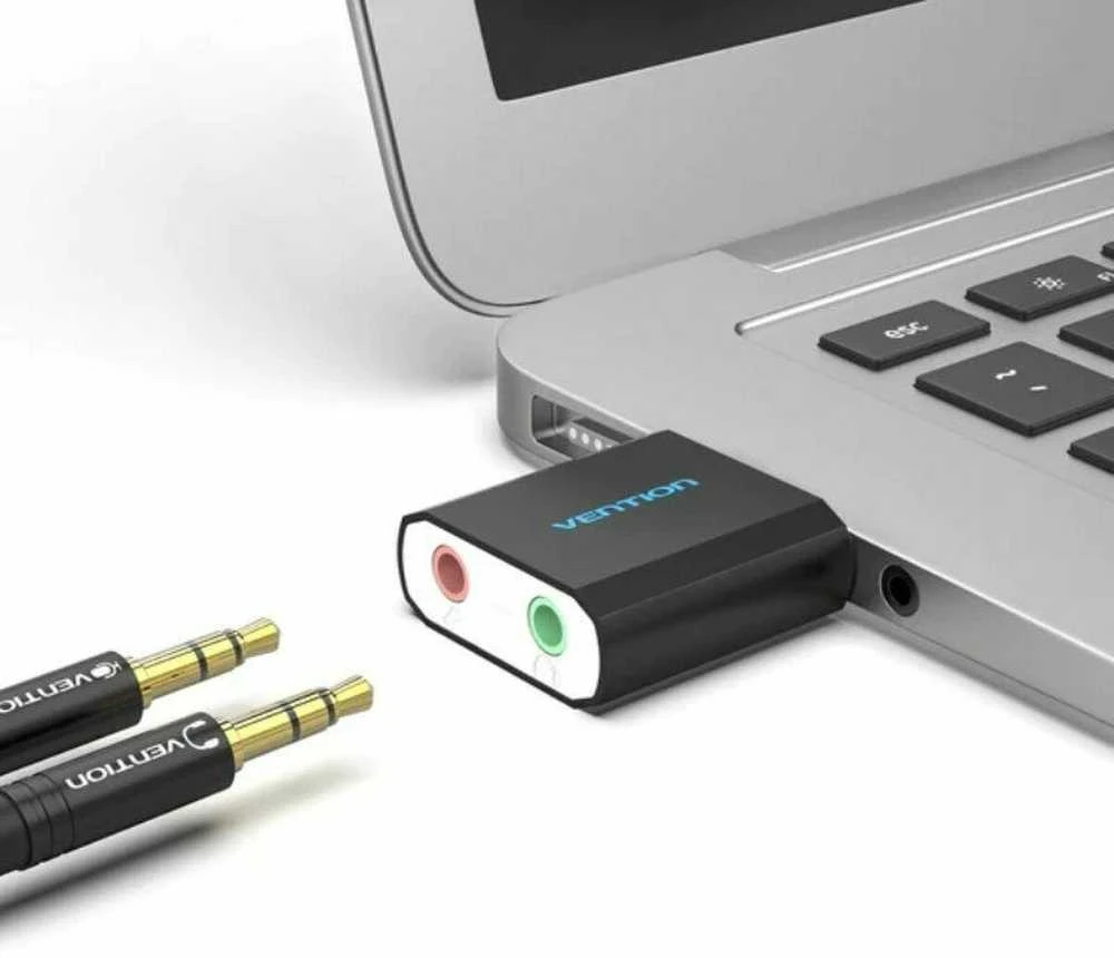 „Vention“ USB išorinė garso plokštė, juodas metalinis tipas