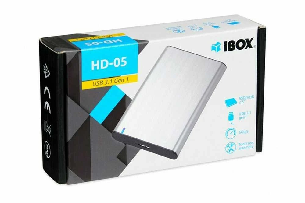 IBOX HD-05 Korpusas HDD 2.5" USB 3.1 Gen.1 pilka