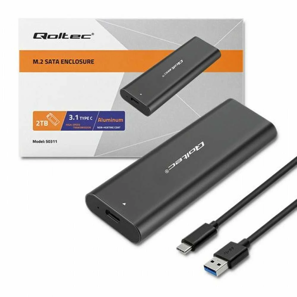 QOLTEC 50312 M.2 SATA SSD / NVME / USB tipo C korpusas