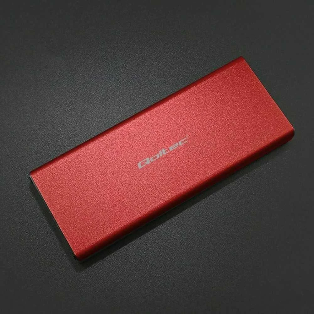Qoltec 51831 Korpusas | M.2 SSD diskas | SATA | NGFF| USB 3.0 | Super greitis 5Gb/s | 2TB | Raudona