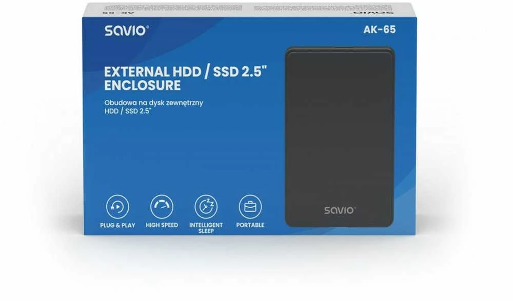 Išorinis kietasis diskas - Savio 2,5", Juodas
