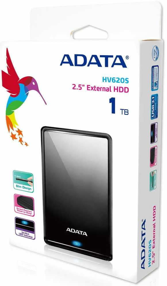 Išorinis kietasis diskas Adata HV620S 1TB 2,5'' USB3.0 Juodas