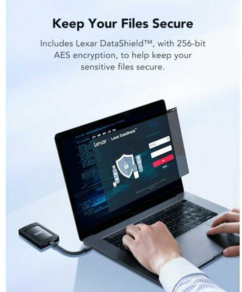 Kietasis diskas Išorinis SSD Lexar SL500 Mag rinkinys, 1 TB versija, juodas (LSL500M001T-RNBNG)