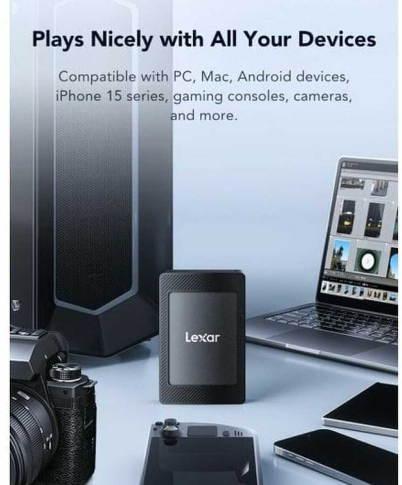 Kietasis diskas Išorinis SSD Lexar SL500 Mag rinkinys, 1 TB versija, juodas (LSL500M001T-RNBNG)