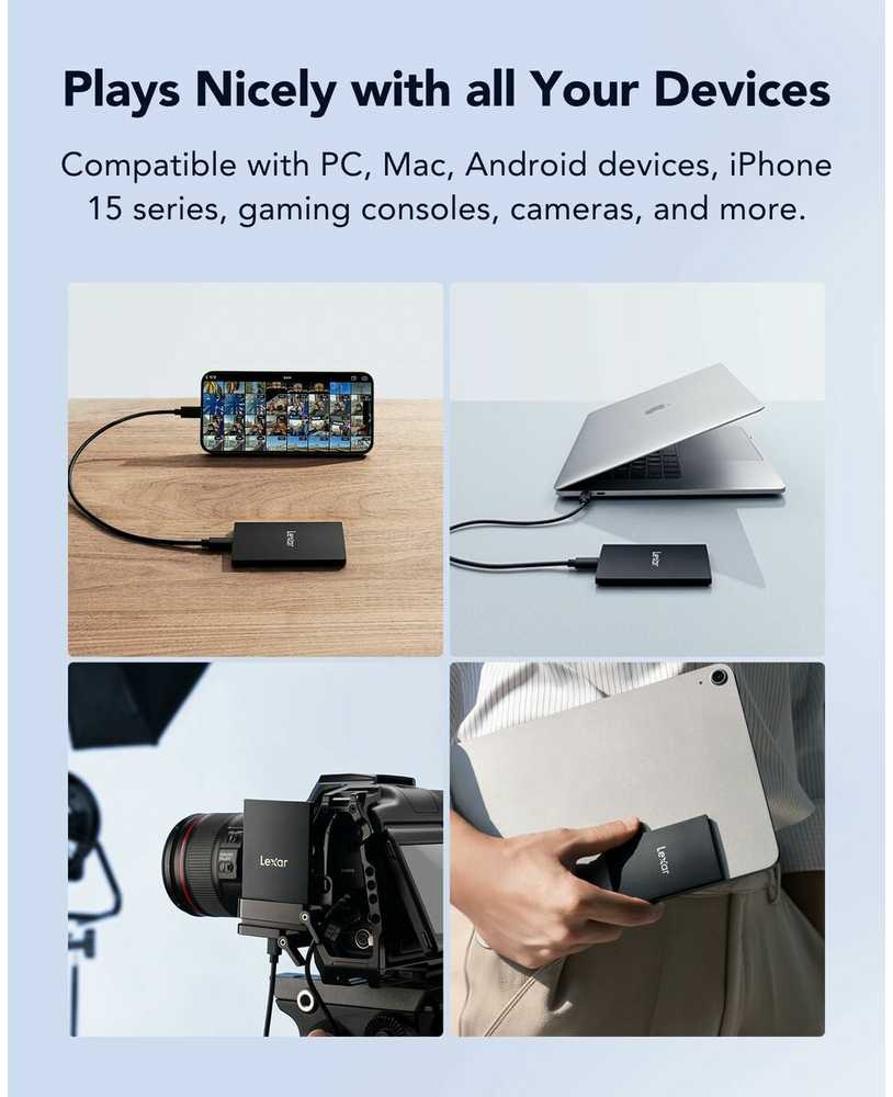 Kietasis diskas „Lexar SL500 2TB“ nešiojamasis SSD diskas