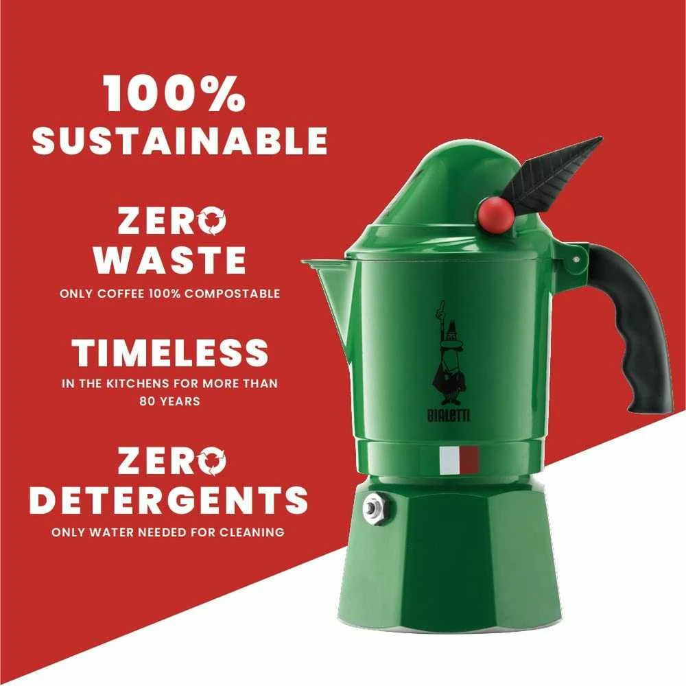 Bialetti Moka Break Alpina Moka kavinukas Žalias