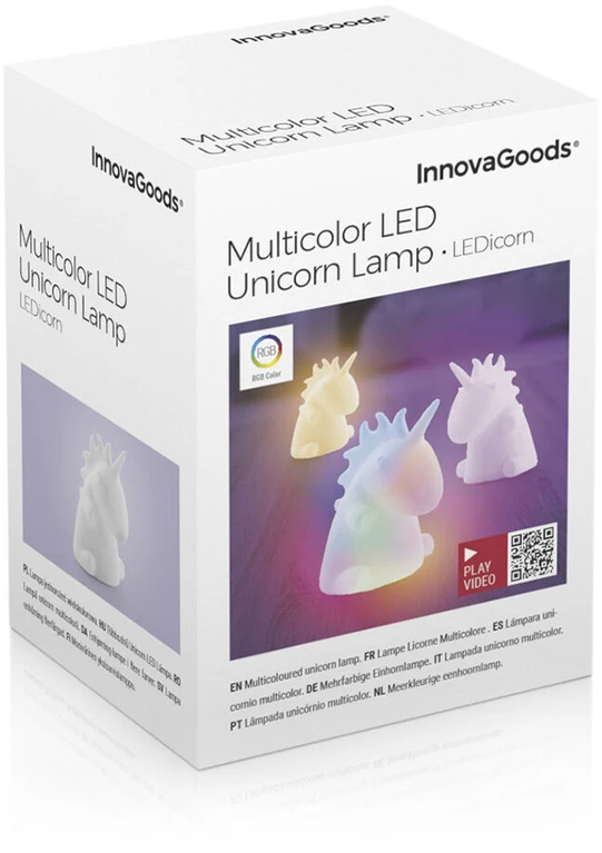 įvairių spalvų vienaragio lempa LEDicorn InnovaGoods