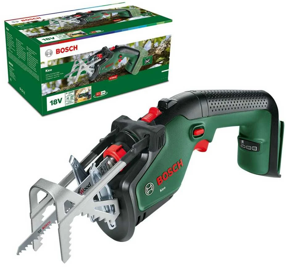 Bosch genėjimo pjūklas KEO 18 LI be akumuliatoriaus ir kroviklio