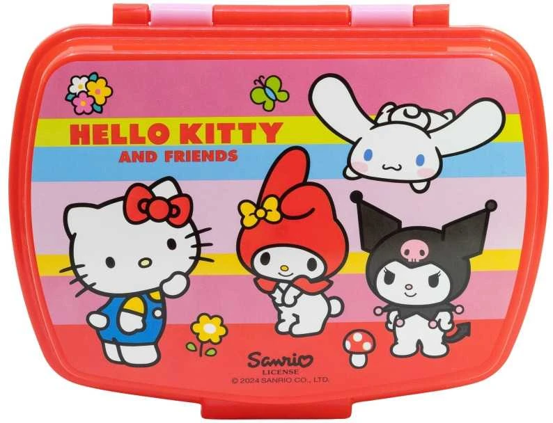 Juokinga plastikinė sumuštinių dėžutė „Hello Kitty“ ir draugai