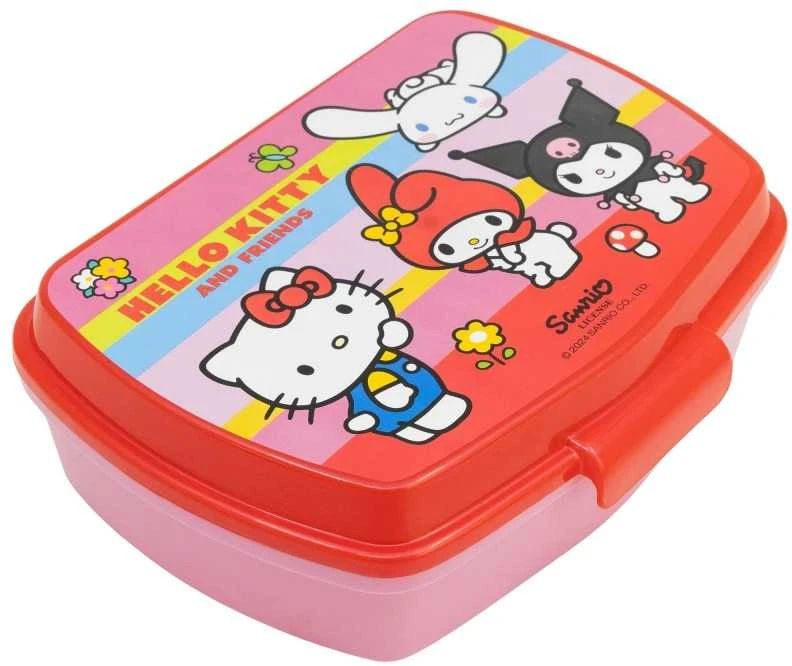 Juokinga plastikinė sumuštinių dėžutė „Hello Kitty“ ir draugai