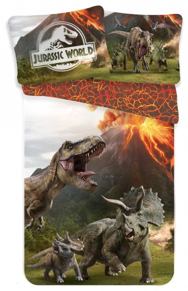 Patalynė bawełniana 140x200 Park Jurajski dinozaury wulkan 5994 Jurassic Park