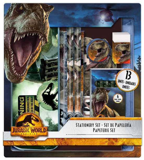 Kids Euroswan - Akcesoria licencyjne Kids Euroswan - Priedai licencyjne Rinkinys piśmienniczy 13 dalys - Jurassic World