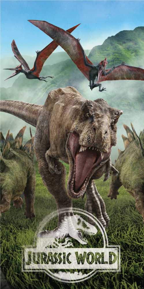Rankšluostis Ręcznik plażowy 70x140 Park Jurajski dinozaury las 6793 Jurassic World Park bawełniany dziecięcy 6793