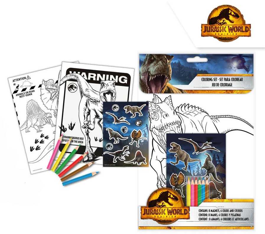 Kids Euroswan - Akcesoria licencyjne Kids Euroswan - Priedai licencyjne Rinkinio spalvinimo puslapiai - Juros periodo pasaulis