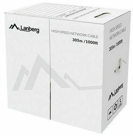 LANBERG LAN cable UTP cat.5e 305m juodas solid CU fluke