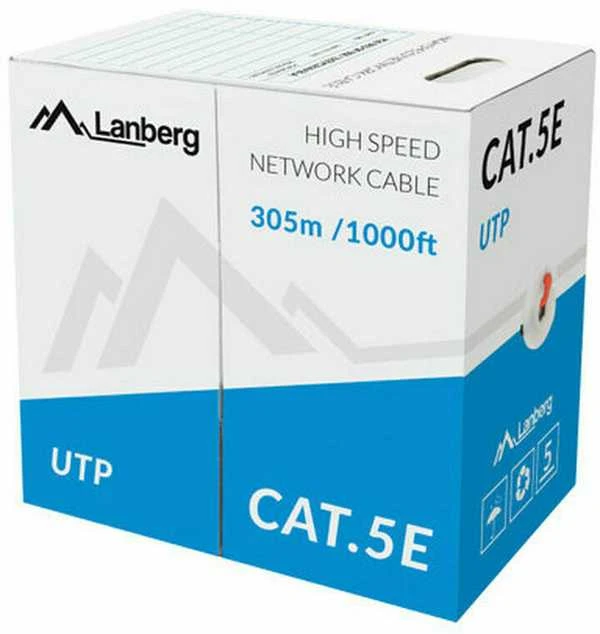 LANBERG LAN kabelis UTP cat.5e 305m solid CCA raudonas