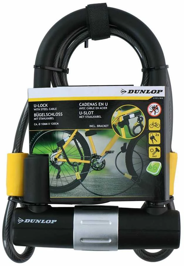 Dviračio spyna U-lock ir trosas Dunlop