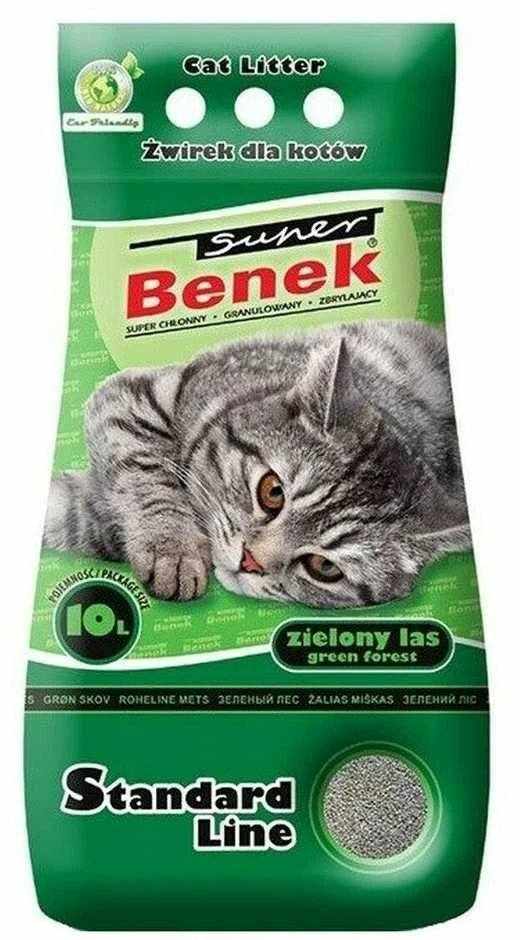 SUPER BENEK STANDARTAS Kačių kraikas Bentonito smėlis Žalias miškas 10 l