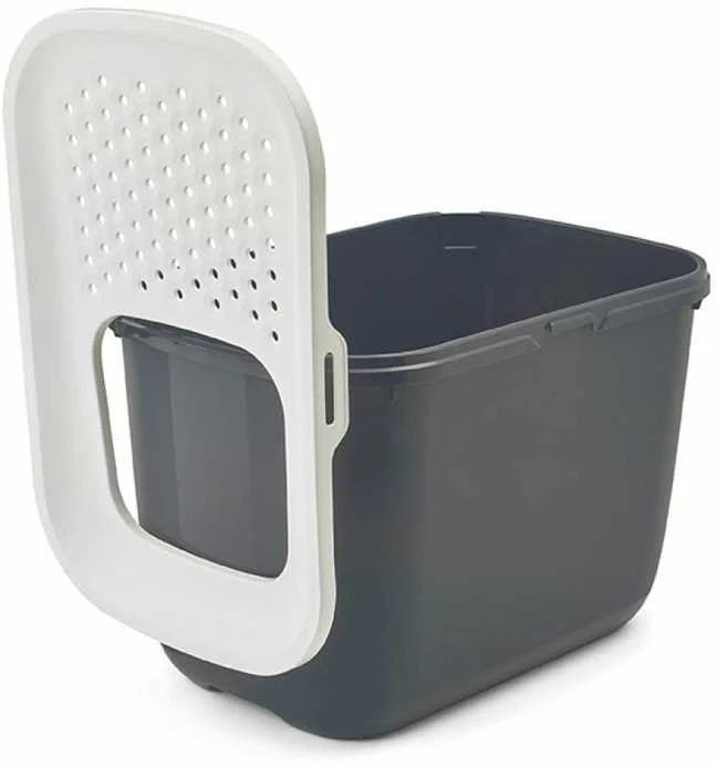 SAVIC HOP Antracitas su Baltas dangteliu – Kačių kraiko padėklas – 58,5x39x39,5 cm – 1 vnt.