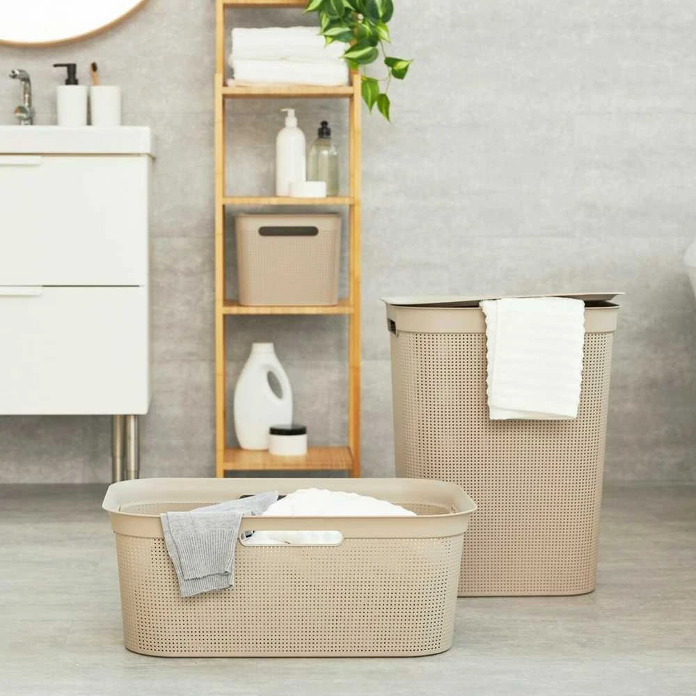 rotho Skalbinių dėžė BRISEN, 50 l, kapučino spalvos