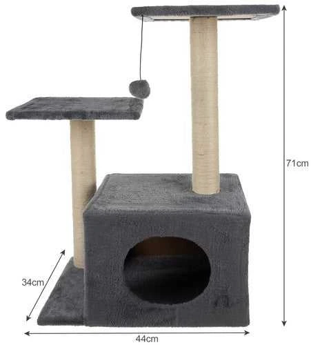 Kačių namelis 71 cm pilkas