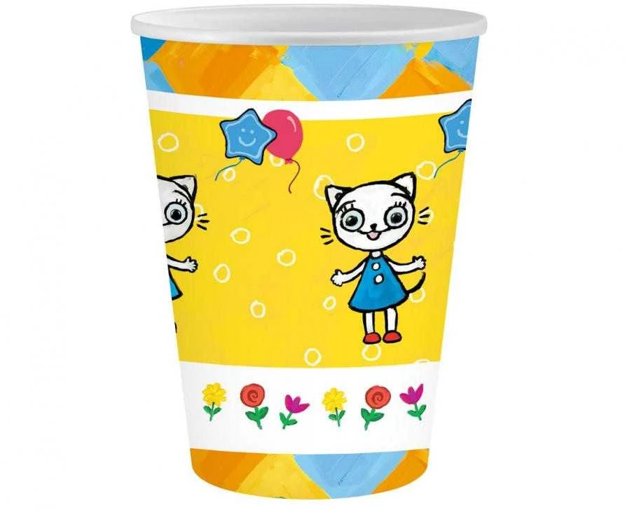 „GoDan“ popieriniai puodeliai „Kitty Cat“ 250 ml, 6 vnt.