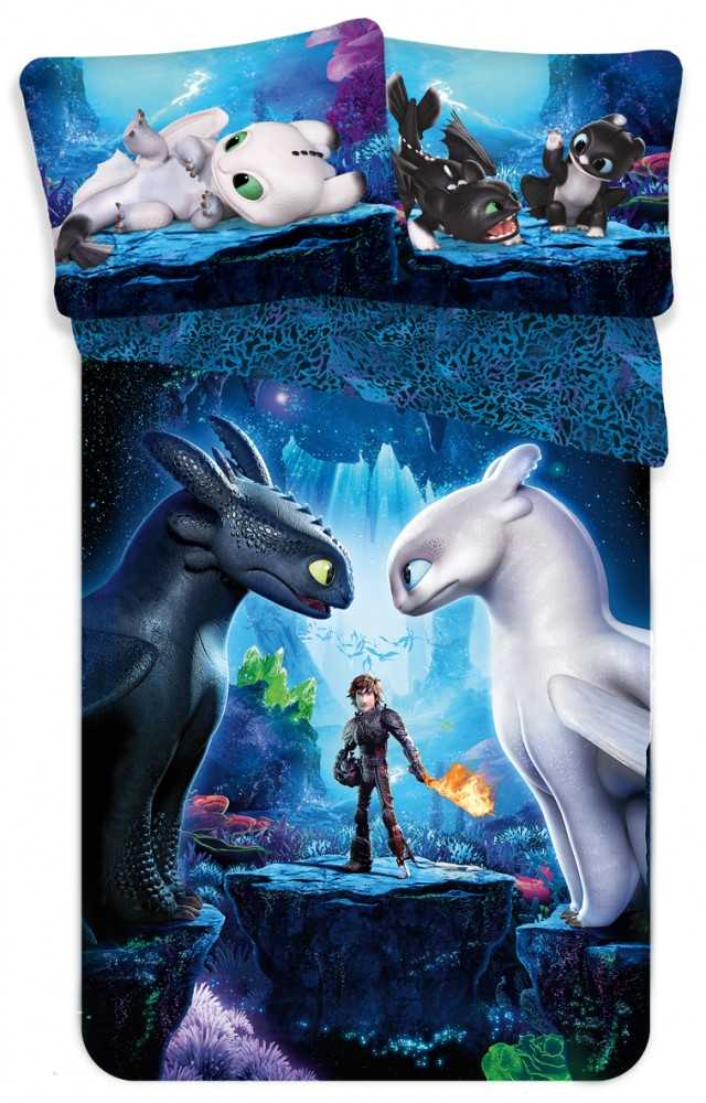 Patalynė bawełniana 140x200 Smok Jak uwolnić Smoka Dragons 6007