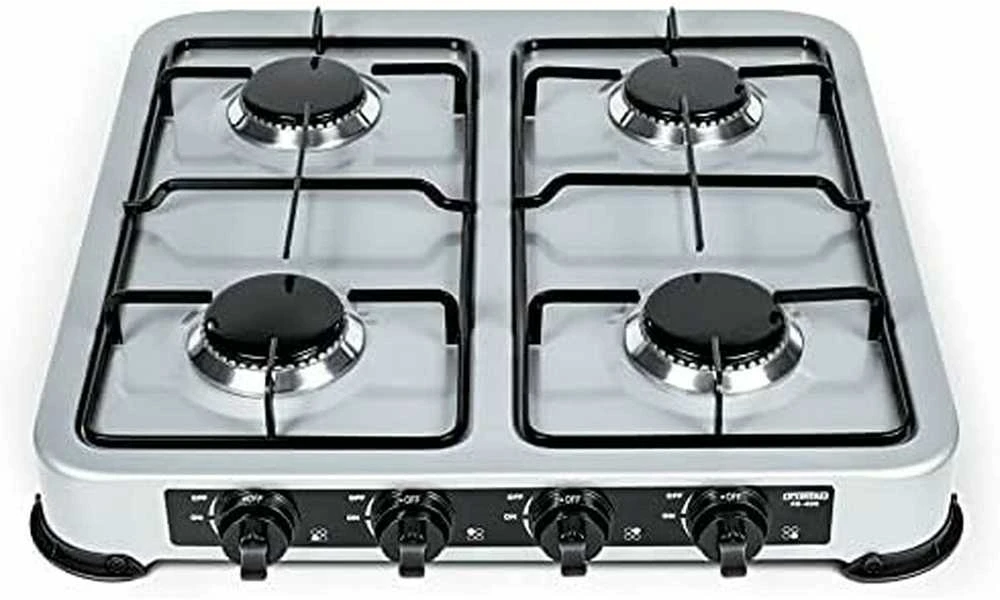 PROMIS KG400 Four-burner gas stove sidabrinis