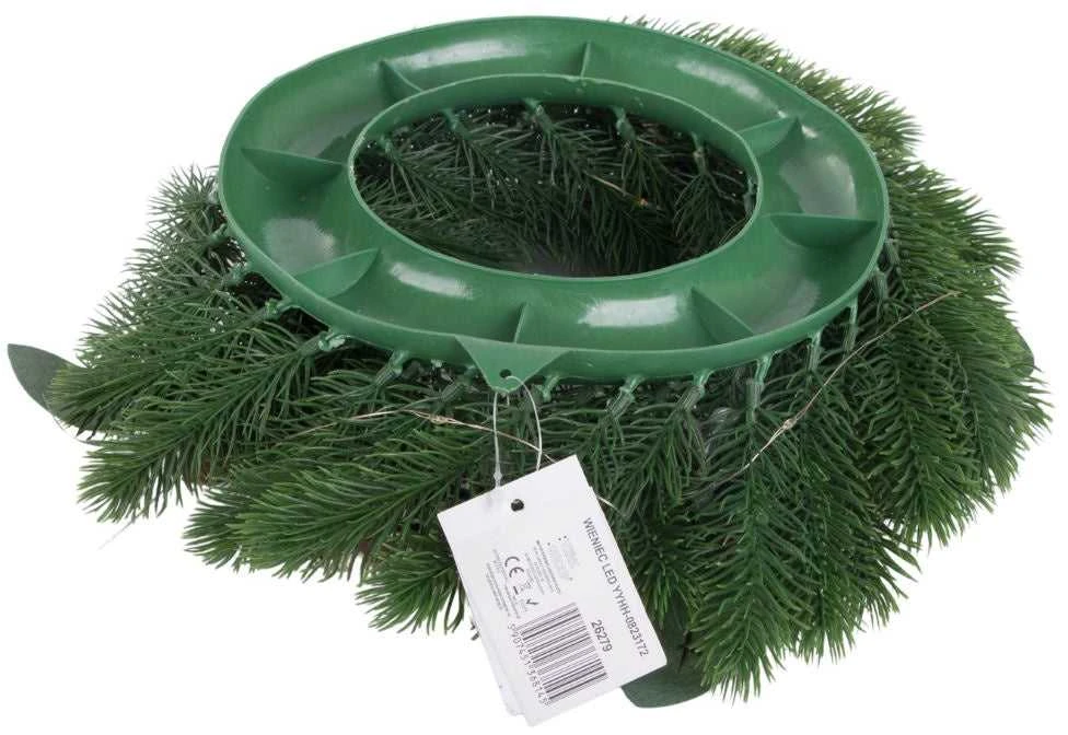 Kalėdinis LED vainikas su dekoracijomis, 20 cm