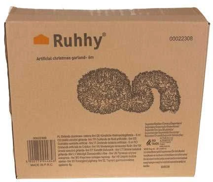 Kalėdinės eglutės virvelė - žalia 6 m Ruhhy