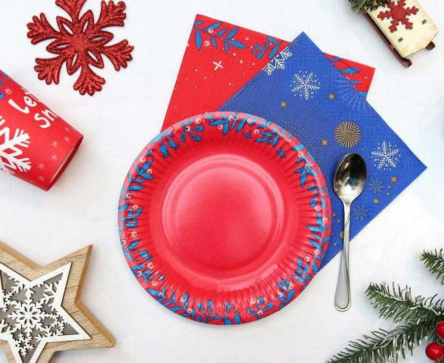 GoDan „Let It Snow“ popierinės lėkštės 18 cm, 6 vnt.