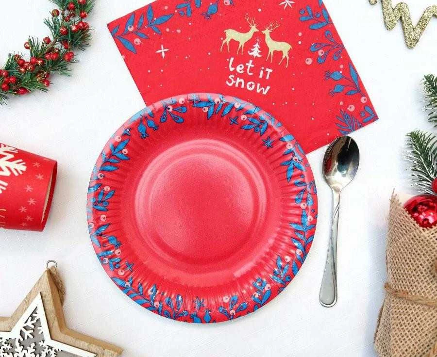 GoDan „Let It Snow“ popierinės lėkštės 18 cm, 6 vnt.