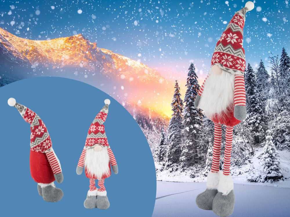Kalėdinis nykštukas su teleskopinėmis kojomis 50-70 cm