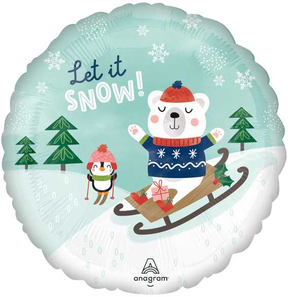 Amscan Let It Snow folijos balionas, 43 cm