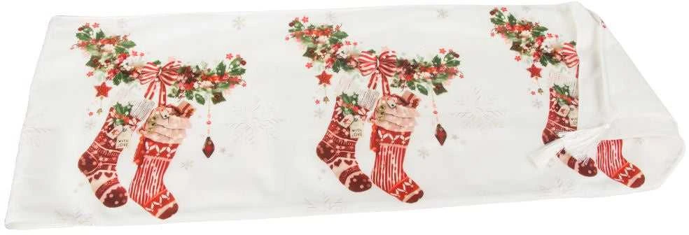 Šventinis stalo takelis 205x35 cm, baltas