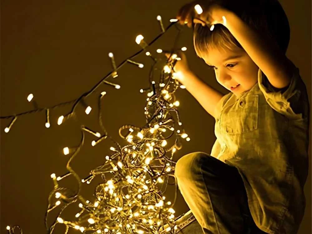 Kalėdinės lemputės vidaus naudojimui, 500 LED, šiltai baltos