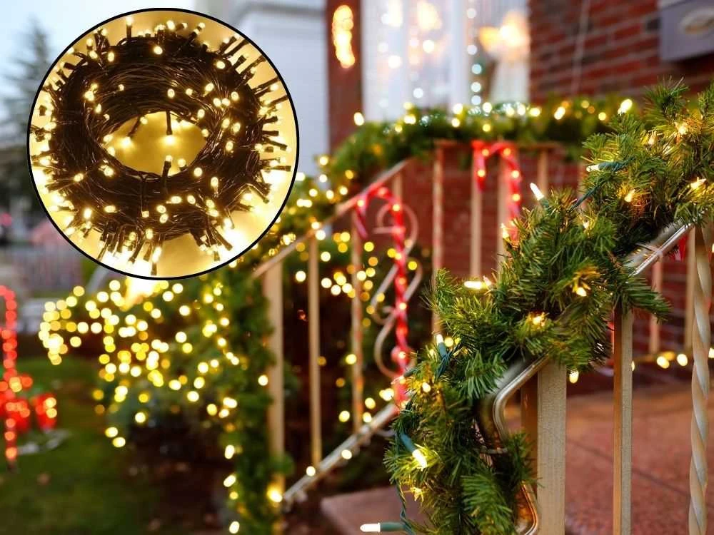 Kalėdinės lemputės vidaus naudojimui, 500 LED, šiltai baltos