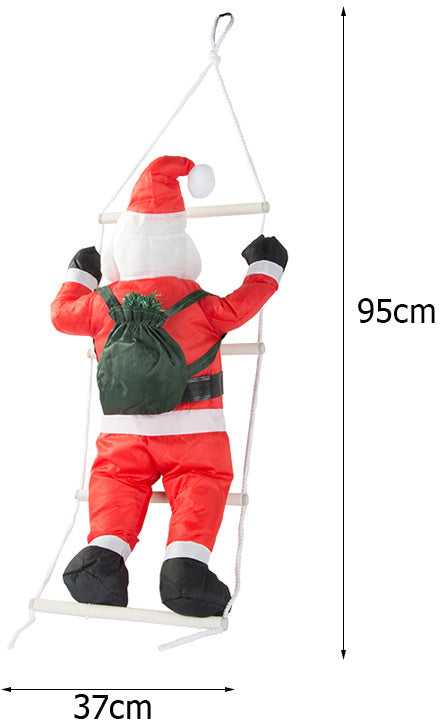 Kalėdų Senelis ant laiptų, kalėdinė dekoracija, balkono terasos dekoracija, 95 cm kaminas