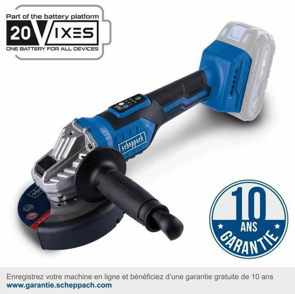 Akumuliatorinis kampinis šlifuoklis BC-AG125-X 20V, korpusas, Scheppach