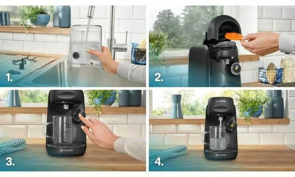 Kavos Aparatas - Bosch Tassimo TAS162E 0.7L Vandens Bakas, Automatinis Valymas, Juodas
