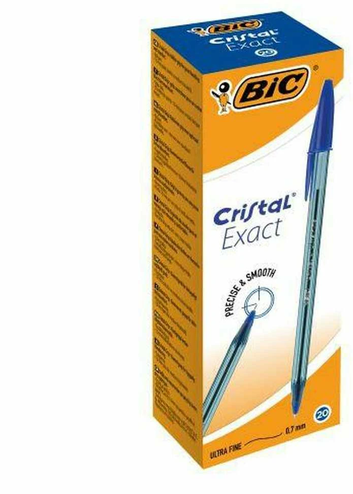 Stilografai - Bic - Cristal - Dėžutė su 20 vnt. - Mėlyna spalva - Vidutinė tipas