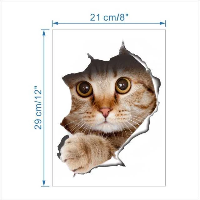 Katės 3D sienos lipdukas