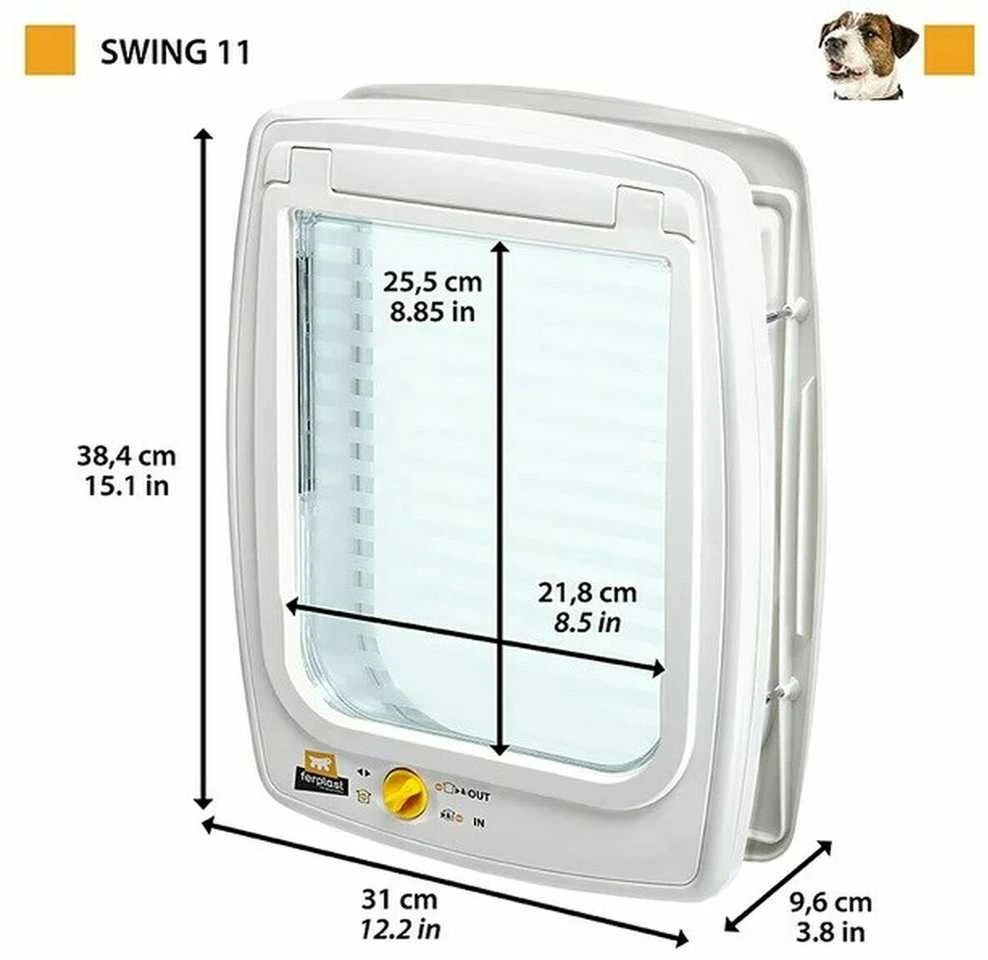 FERPLAST Swing 11 pilkas - šunų ir kačių durys - 31 x 9,6 x 38,4 cm