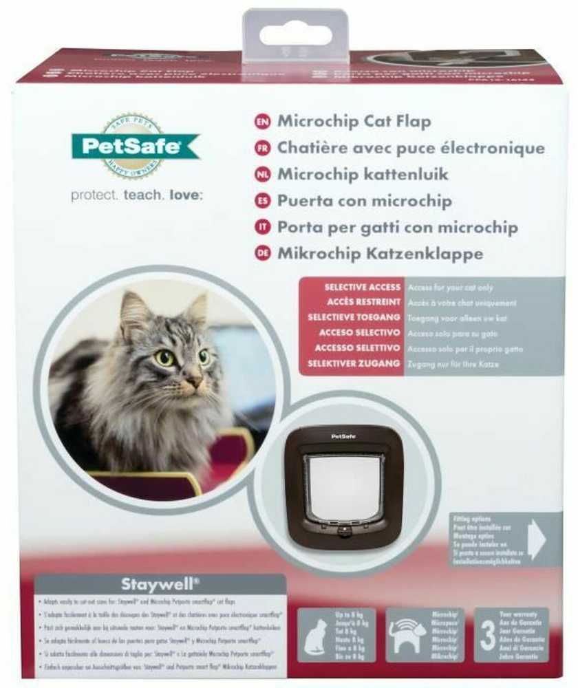 Petsafe Microchip Cat Flap durelės su mikročipu katėms ir mažiems šuniukams, rudos spalvos