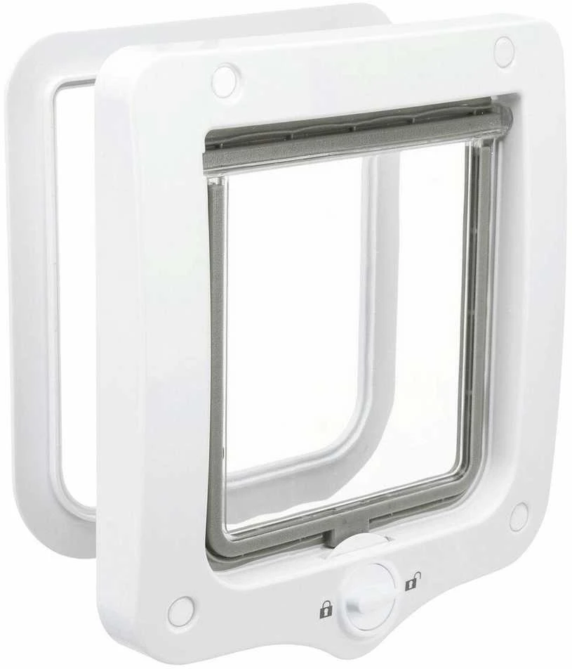 Dvikryptės durelės katėms Trixie TX-44201, 20 x 22 cm, baltos